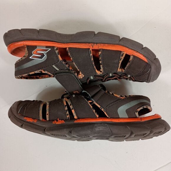 Skechers Relix Trophix Boys Sandals Brown & Orange Outdoor Sandals Size 5 92189L - Picture 5 of 8